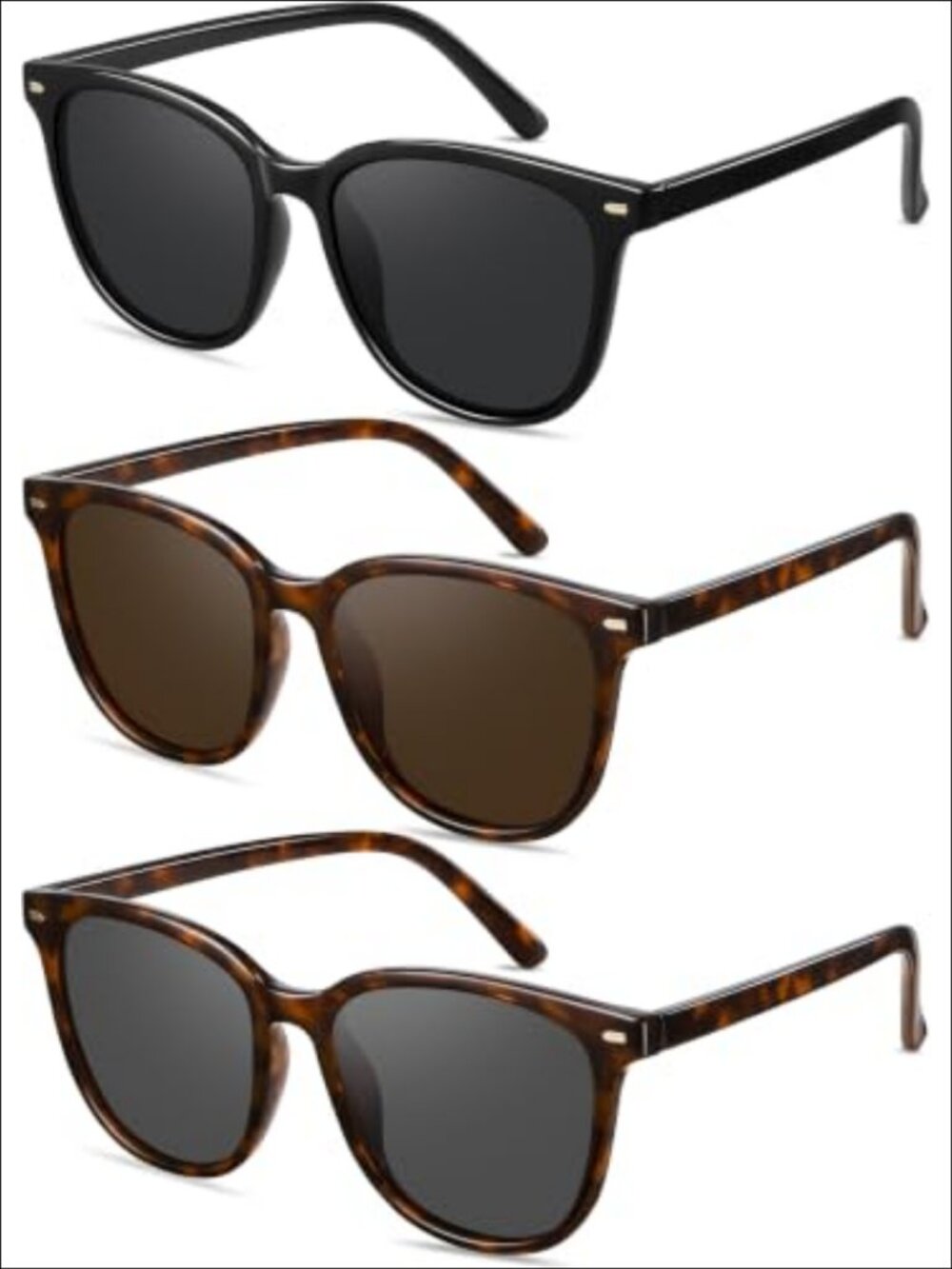 Oversized Polarized Retro Sunglasses UV400 Full Frame Wrap Around